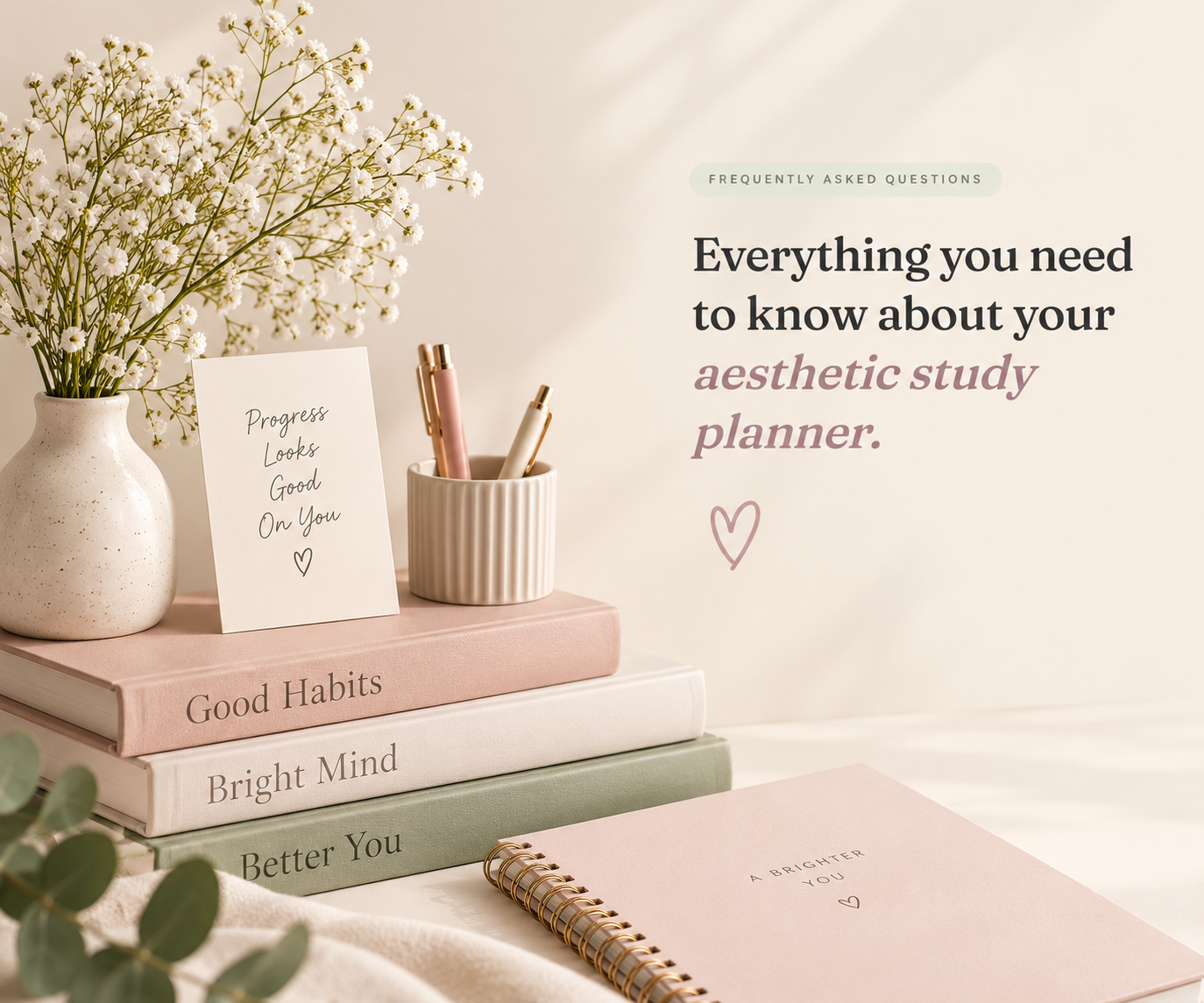 Aesthetic study planner layout preview