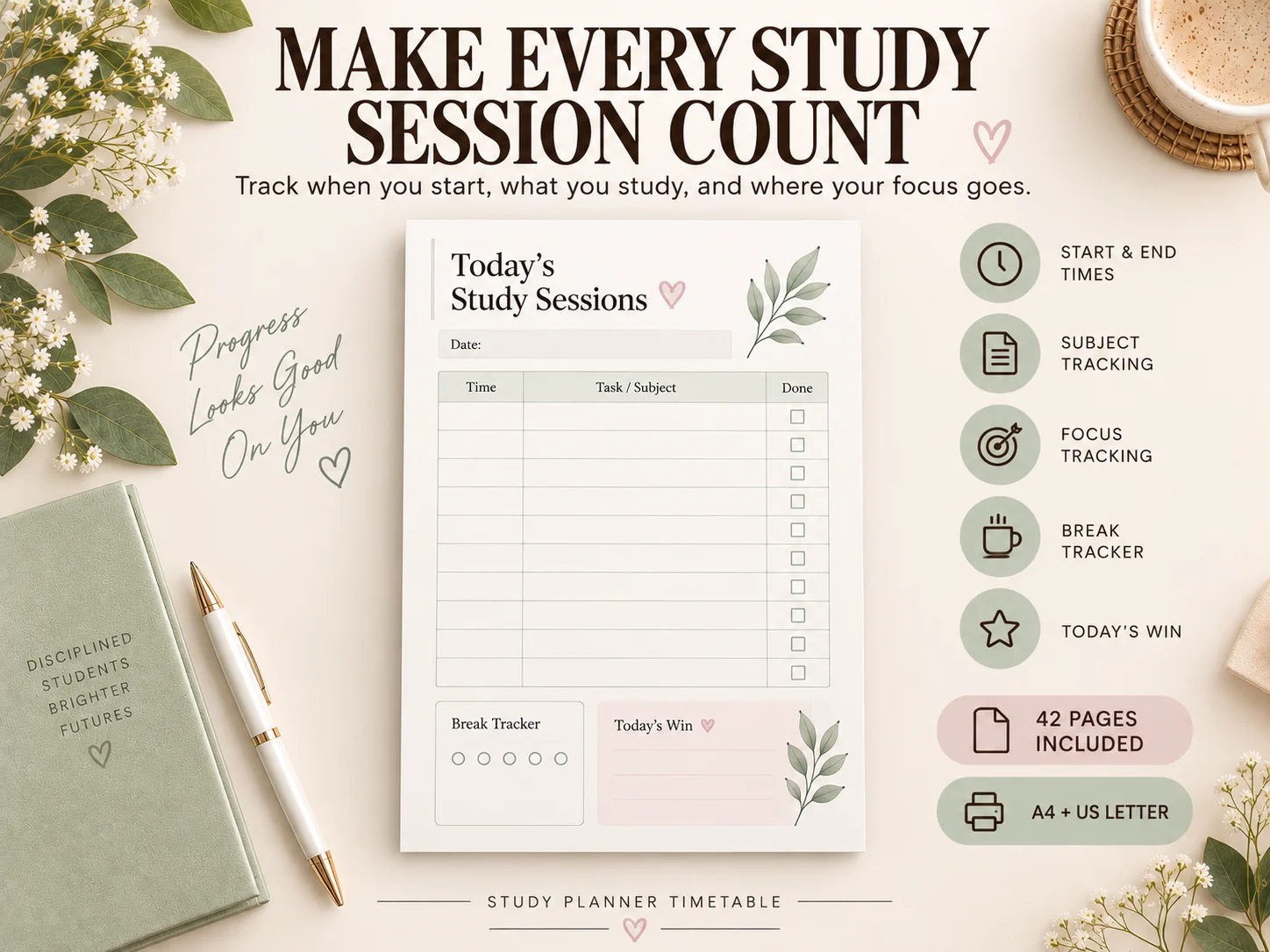 Student Study Planner Timetable Printable PDF | Subject & Study Schedule Planner - Image 5