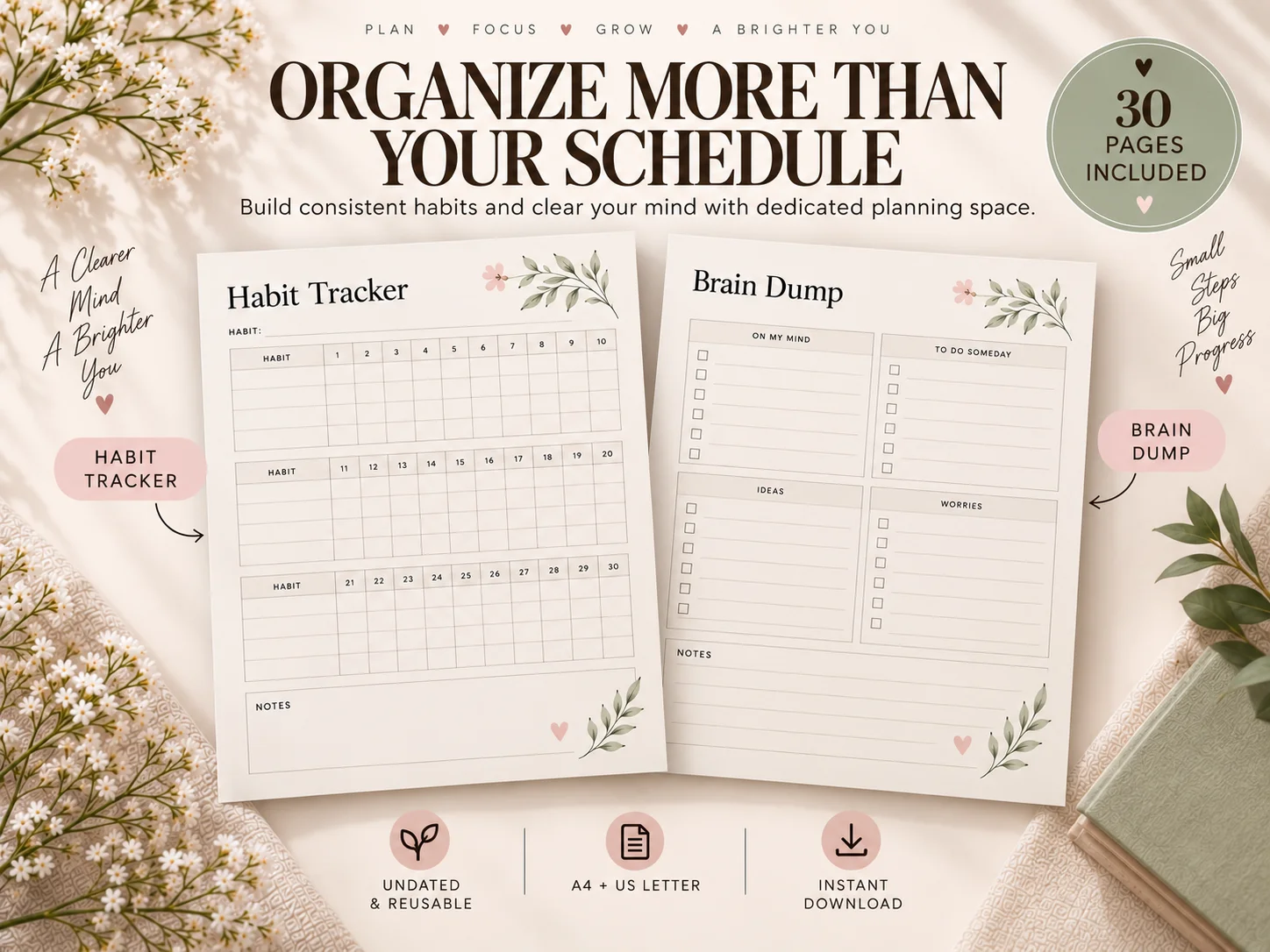 Aesthetic Study Planner Printable PDF | Cute, Minimalist & Pastel Student Planner - Image 8