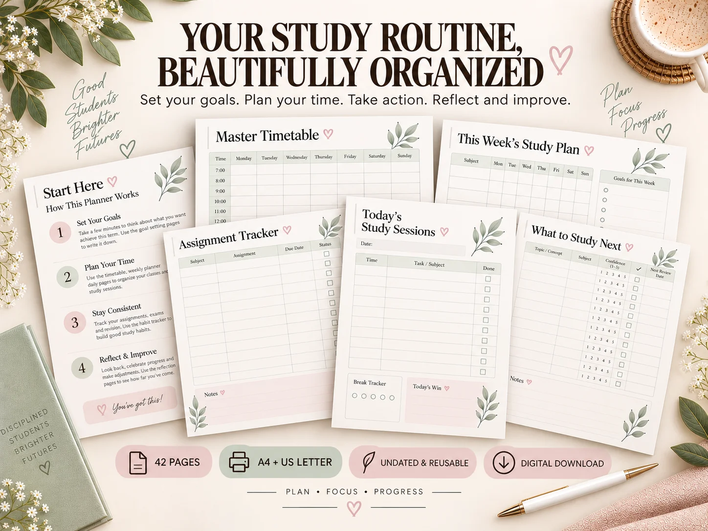 Student Study Planner Timetable Printable PDF | Subject & Study Schedule Planner - Image 10