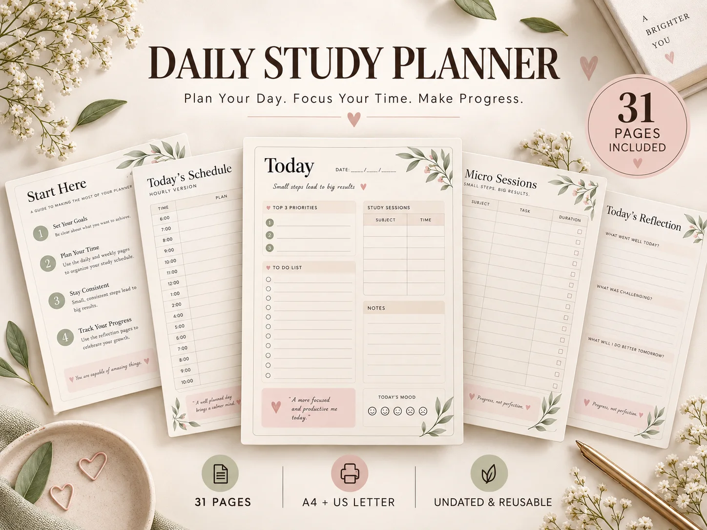 Daily Study Planner printable