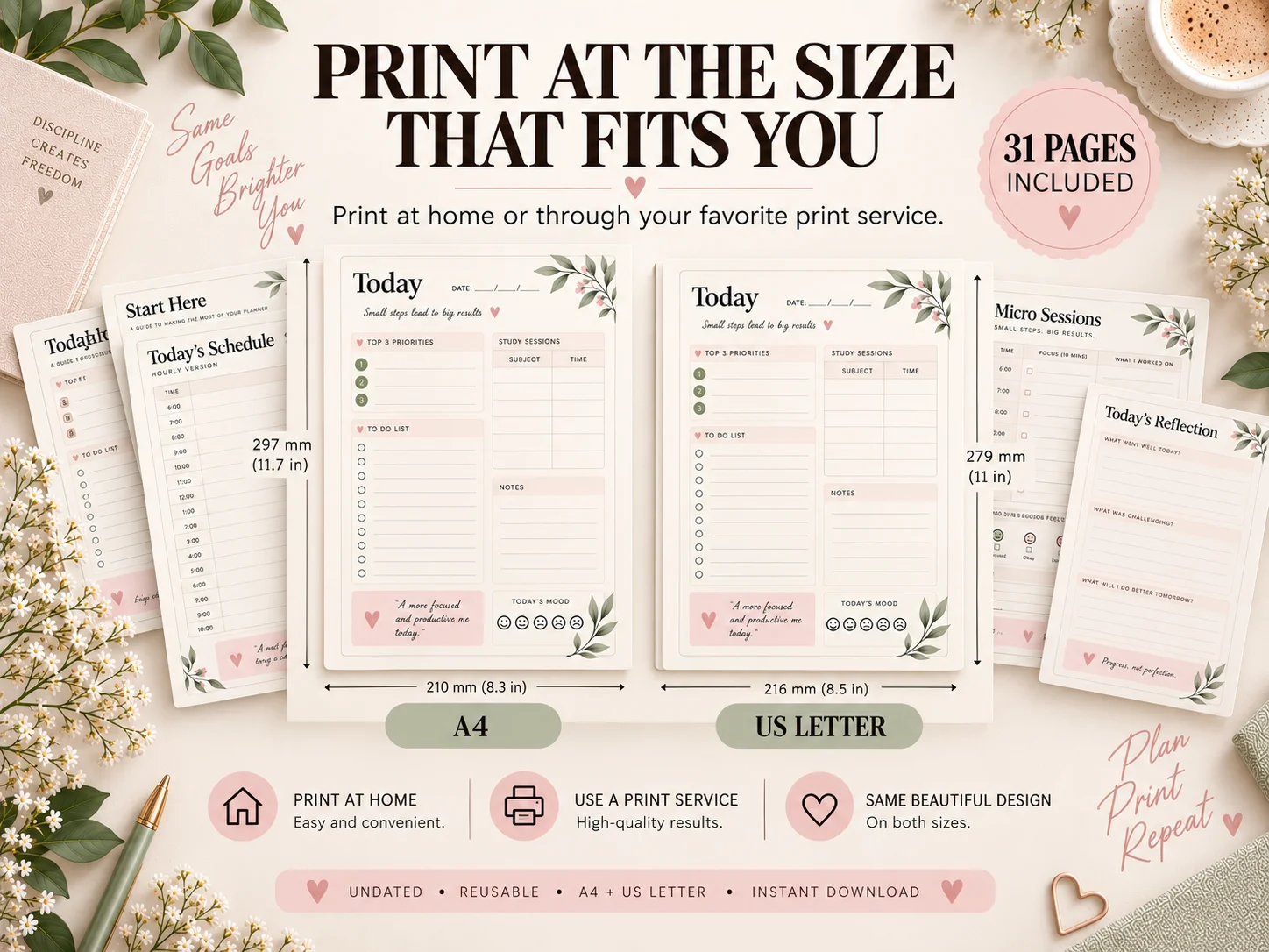 Daily Study Planner | Printable Study Planner for Students | A4 & US Letter | 40 Pages | Instant Digital Download - Image 5