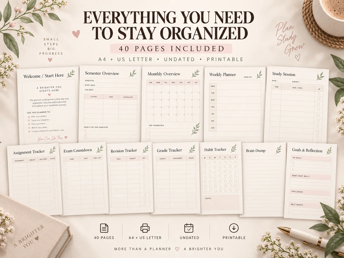 Study Planner Printable — Undated Student Planner for Assignments, Revision & Exams - Image 15